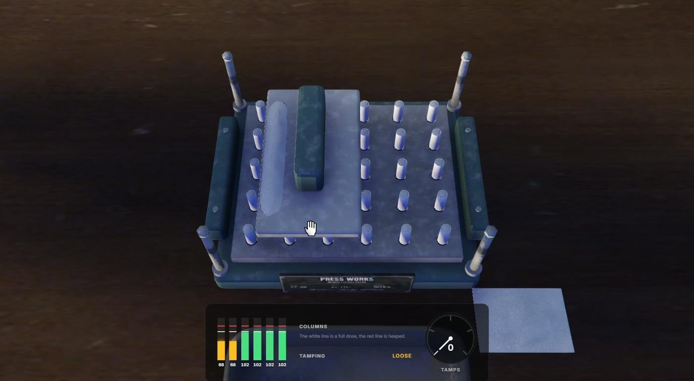 Capsule filling board with thirty capsule shells and a column fill meter